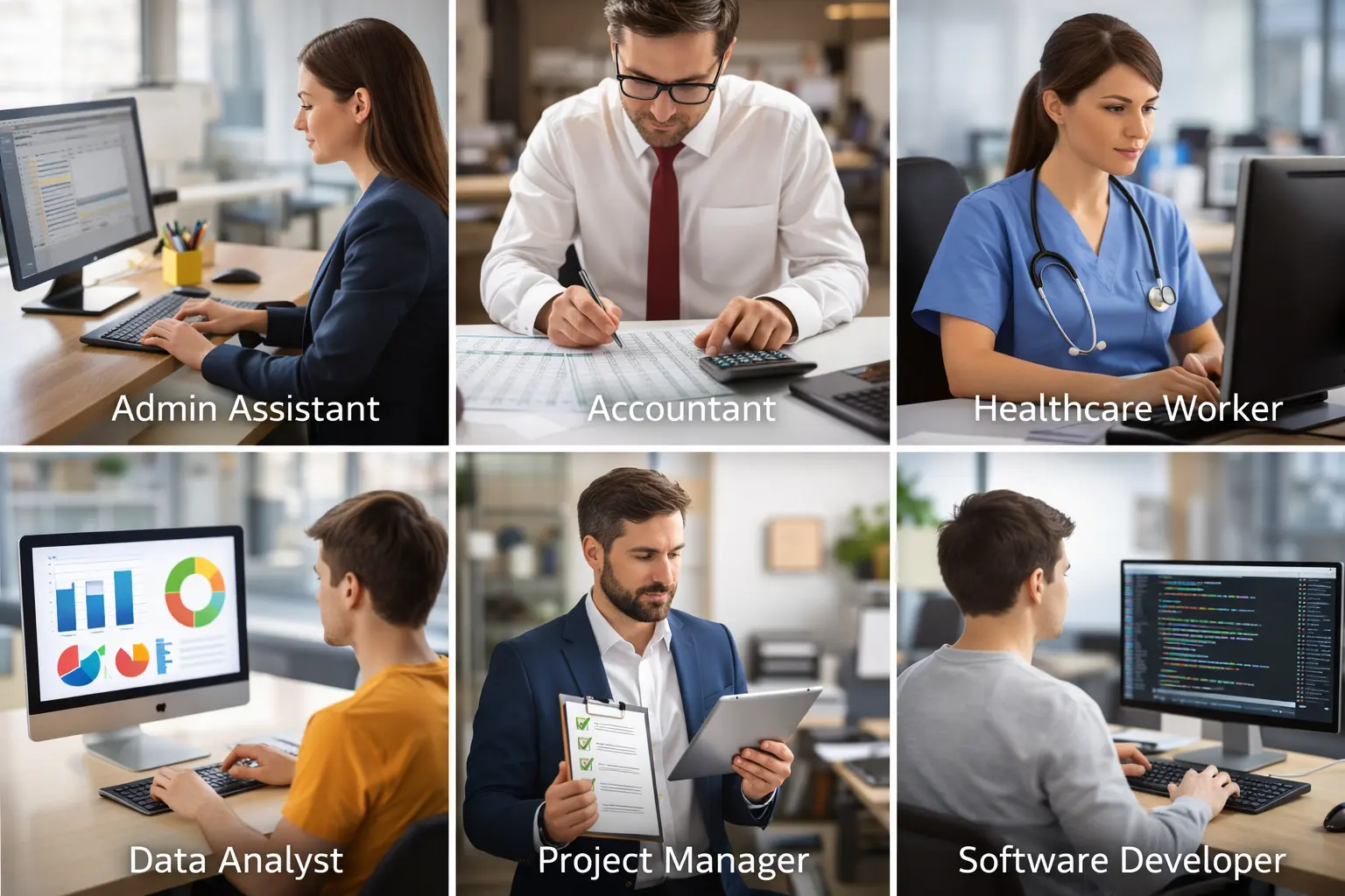 Professional Roles In Action Common job roles that benefit from a detail orientation test including administrative assistants, billing specialists, and healthcare administrators