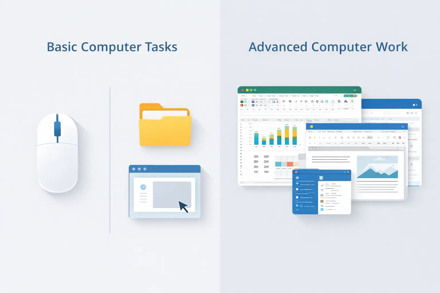 Basic Vs Advanced Computer Tasks Basic Vs Advanced Computer Tasks