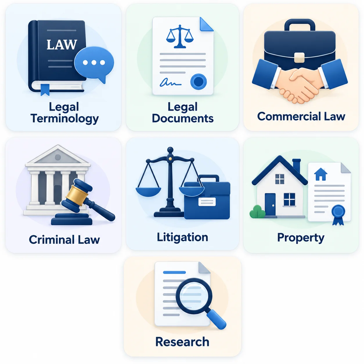 Modern Legal Services Menu | EmployTest Paralegal test topic areas: legal terminology, documents, commercial law, criminal law, litigation, property, research