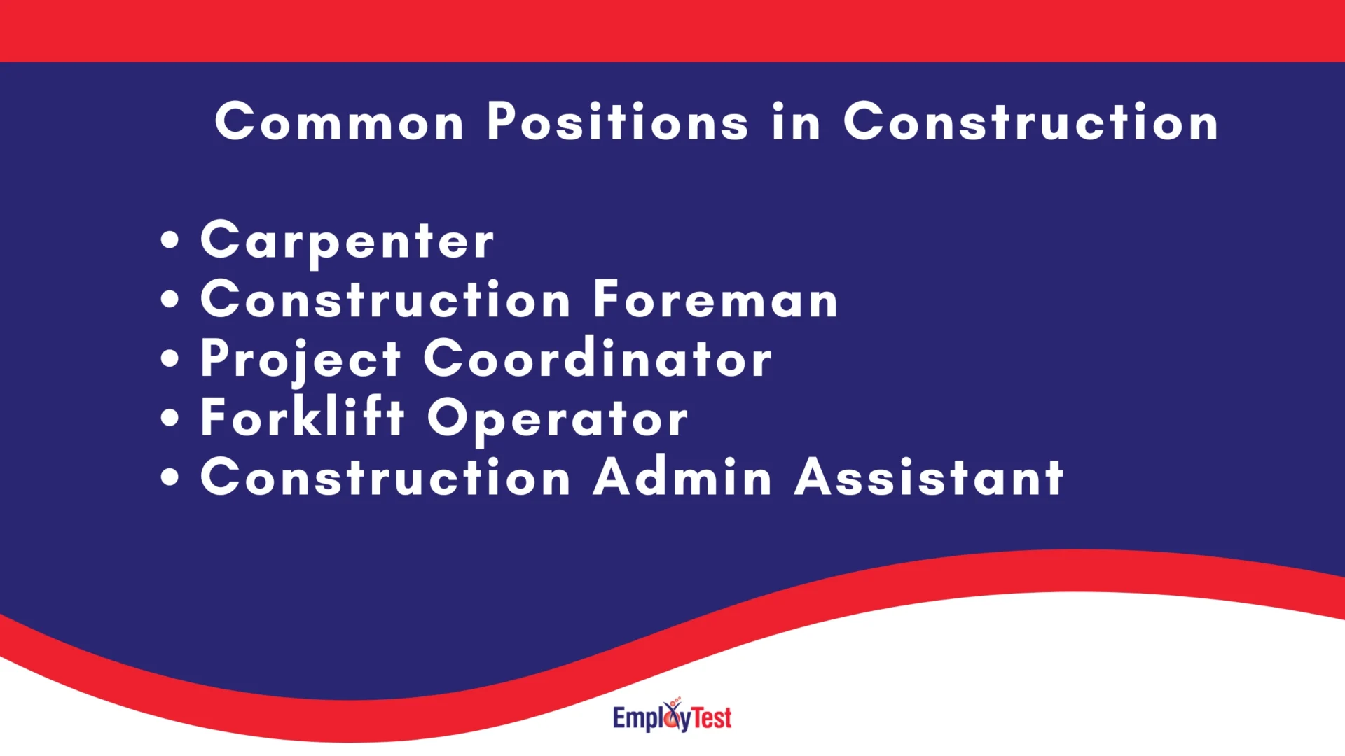 Common Jobs For Constuction Industry
