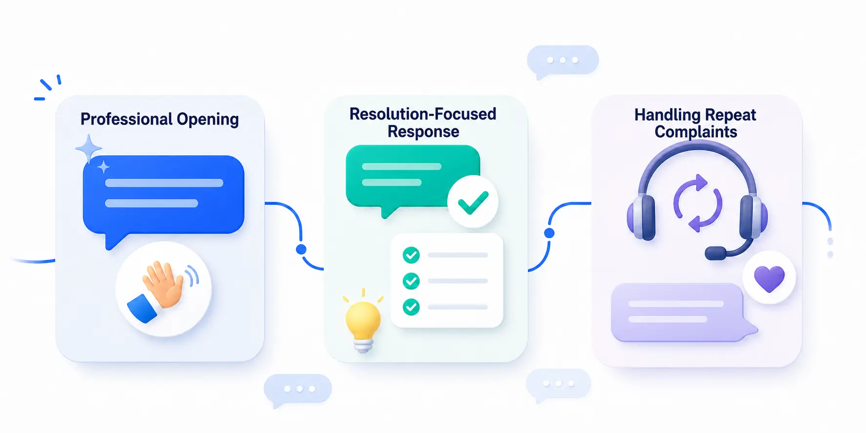 Chat Support Skills With Card Titles | EmployTest Sample chat assessment test question showing multiple choice customer service response options