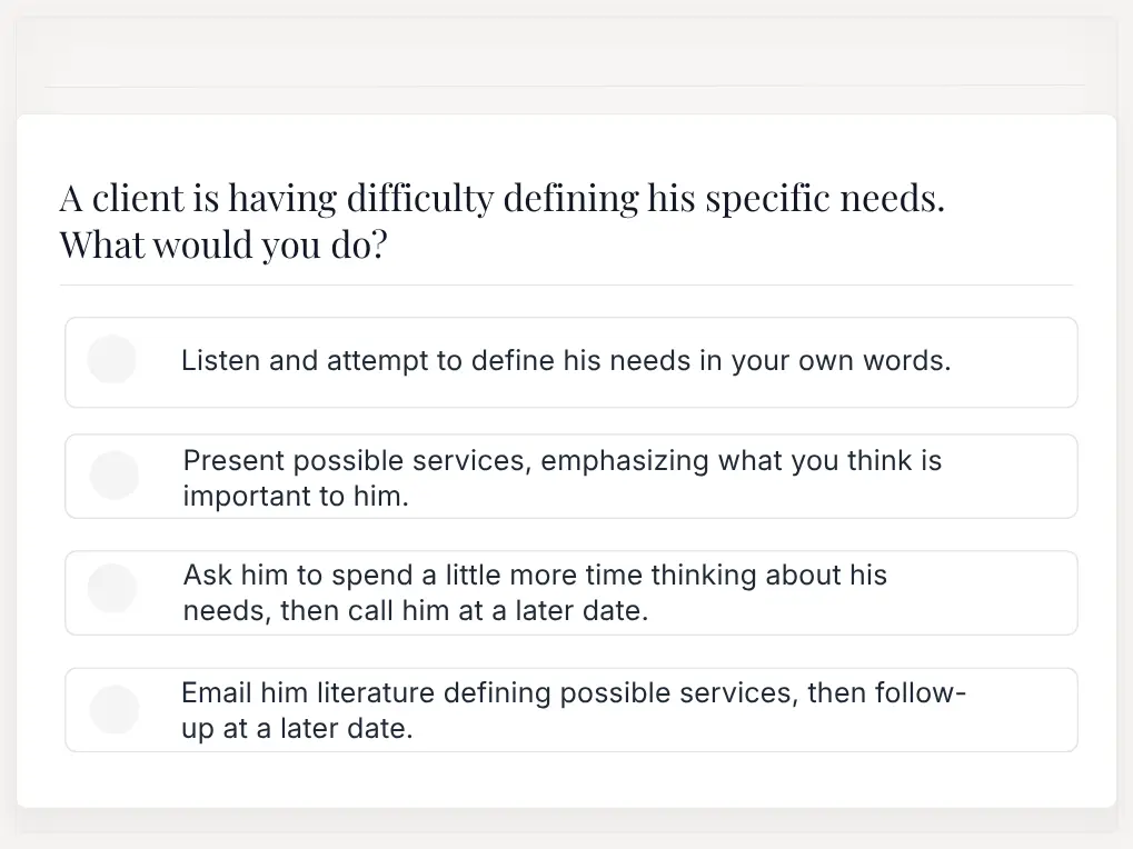 Customer Support Assessments By Pre Employment Testing Companies Sample Question | EmployTest Customer Support Assessments Sample Question