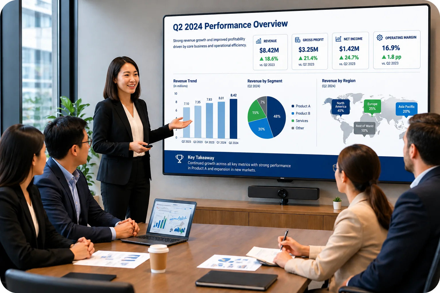 Q2 Performance Overview Meeting | EmployTest Pre-employment PowerPoint skills assessment helps verify candidate presentation abilities before hire
