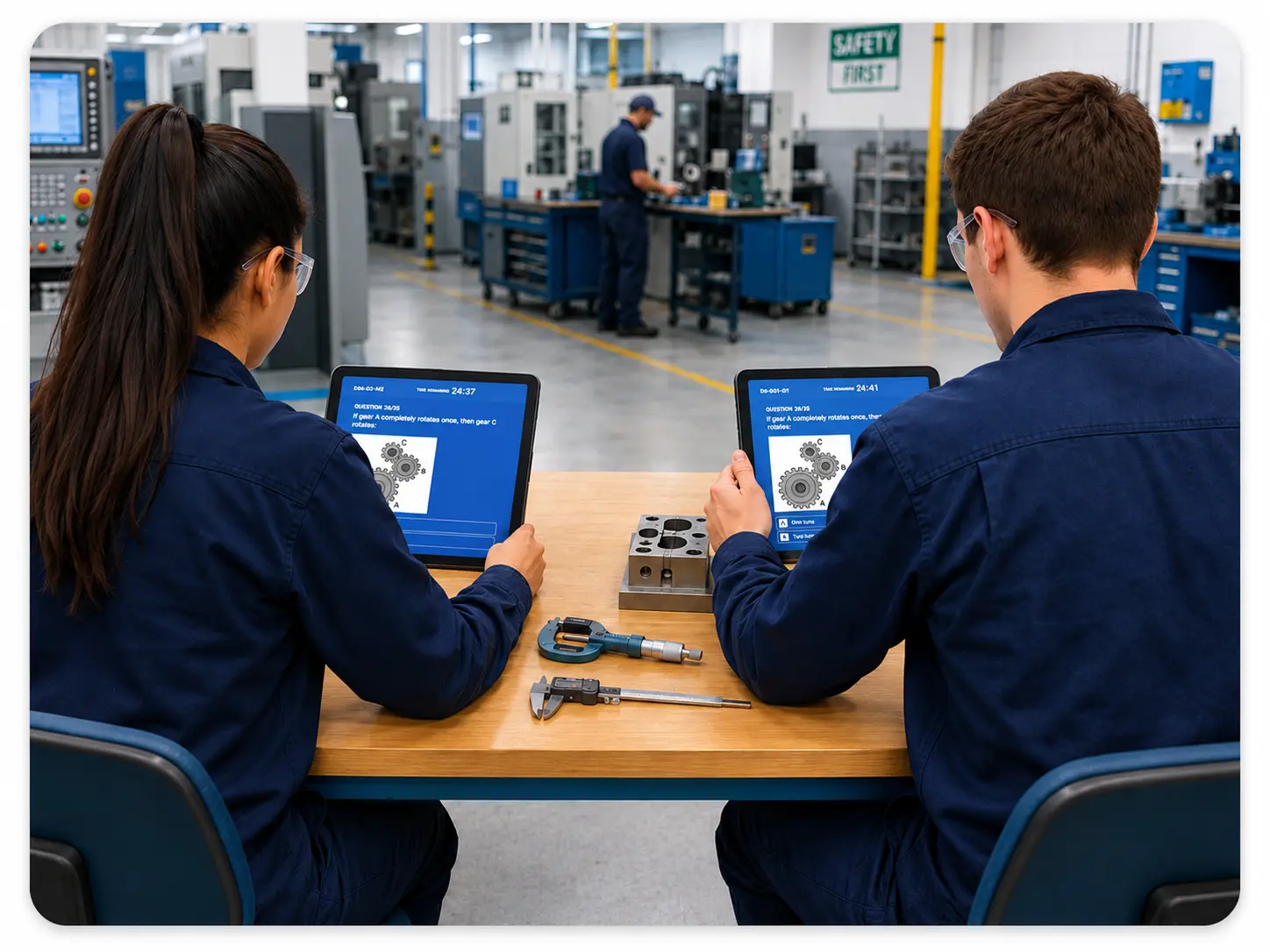 Factory Training Quiz With Gear Diagrams | EmployTest Basic manufacturing skills test used to screen entry-level production applicants