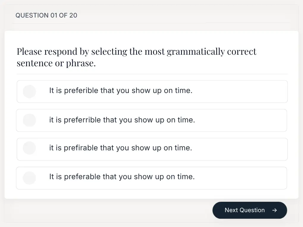 Sample question of General Skills Assessment A sample question from Elite Profile Test also known as general assessment test.