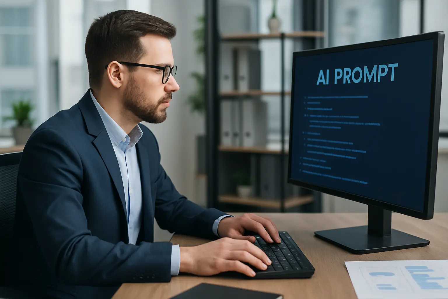 Office Analyst Using Ai Prompts To Do His Tasks Office Analyst Using Ai Prompts To Do His Tasks