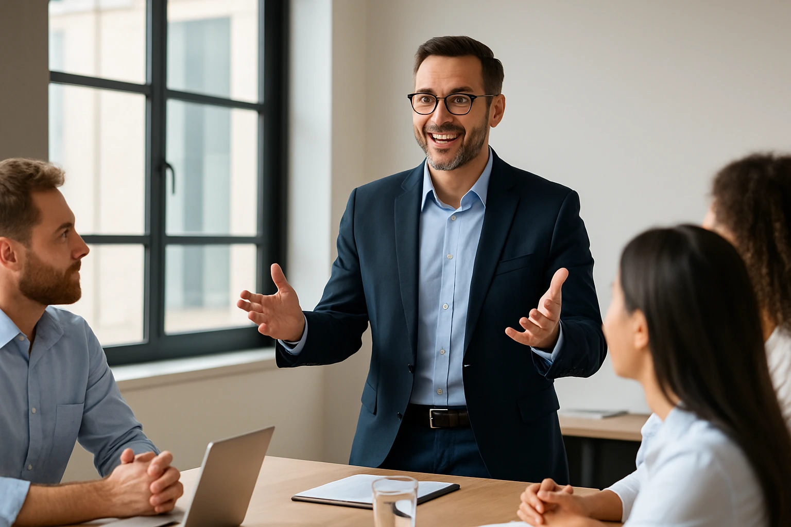 Office Manager Talking In The Meeting Office Manager Talking In The Meeting